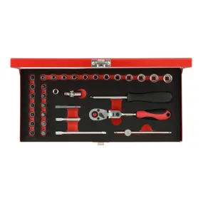 Clé à douille rouge Gedore set 1/4 SW 4-13mm 33 pcs