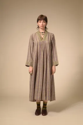 Robe longue tartan violet Jil